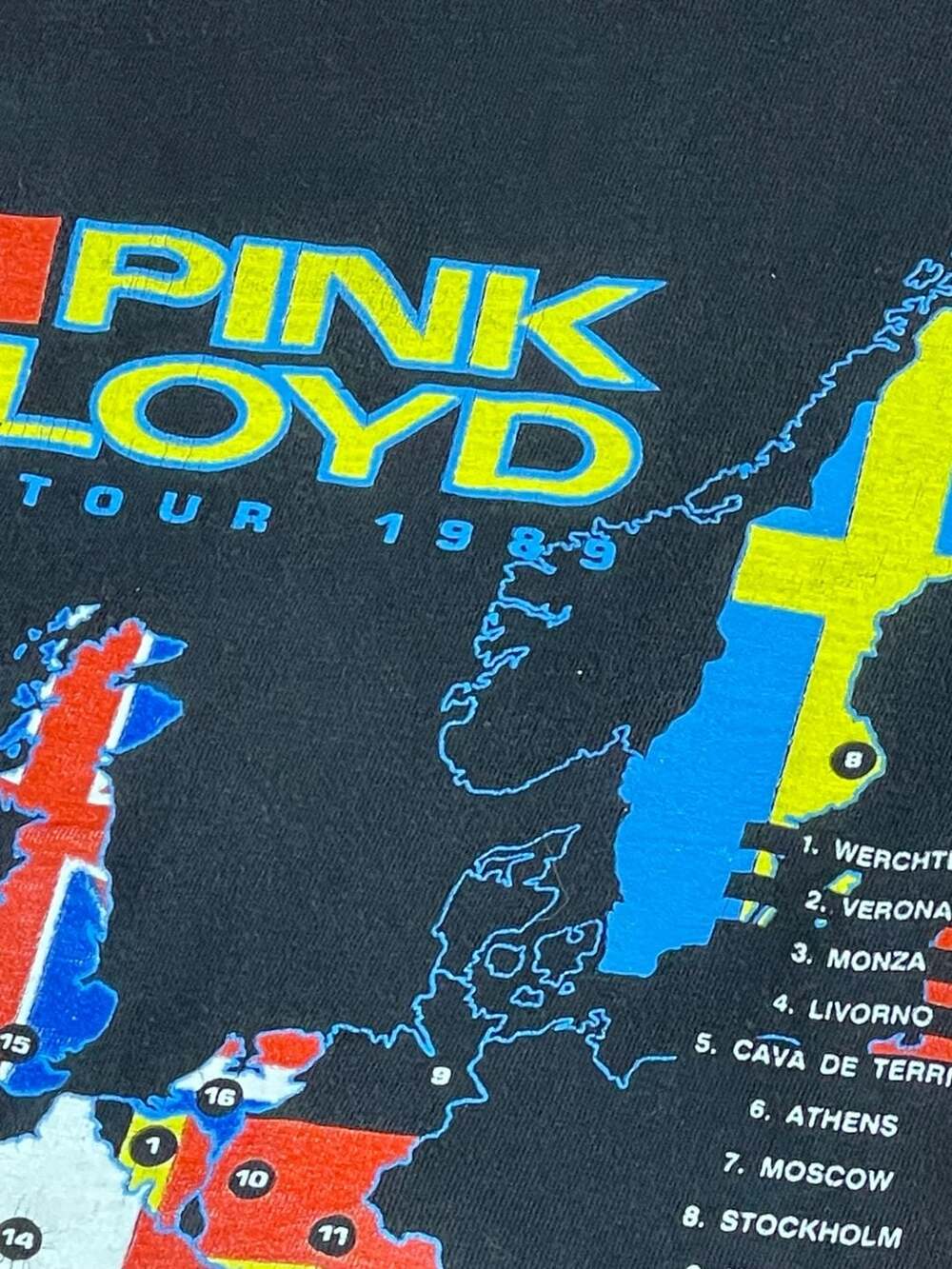 Vintage 1989 Pink Floyd World Tour T-Shirt Size XL Brockum - Picture 15 of 16